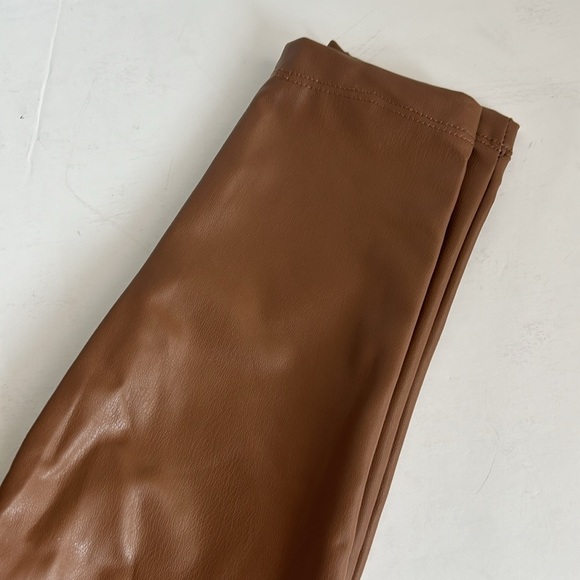 Zenana brown high rise faux leather leggings - Picture 11 of 13